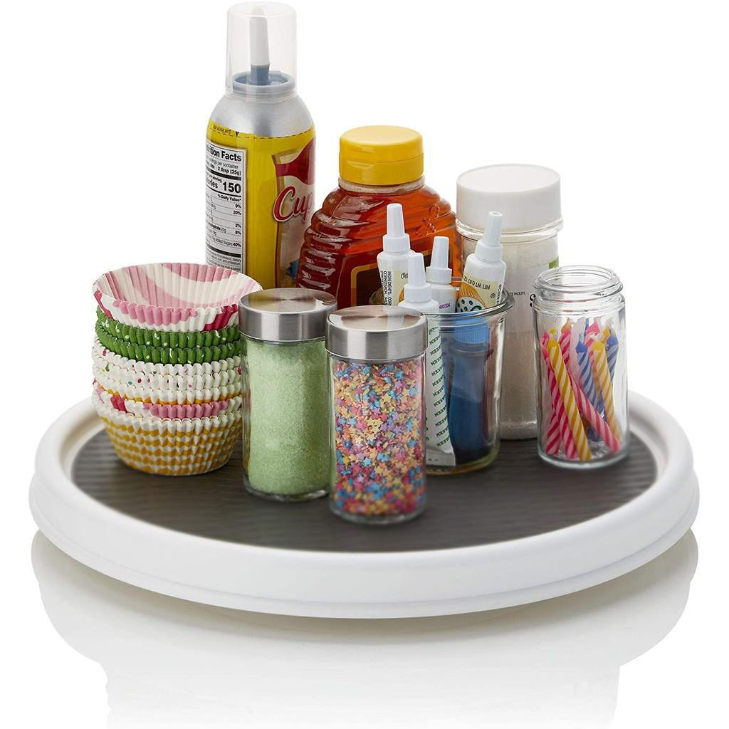 Rotating Spice Rack Lazy Suzan Kitchen Countertop Shelf Storage Organiser - Dshop.com.au