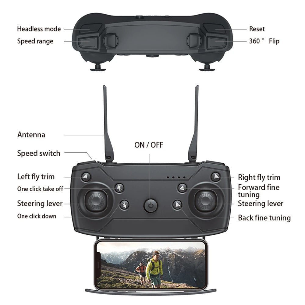 4K HD Dual Camera Dual Battery Wide-angle Quadcopter Remote Control Drone - Dshop.com.au