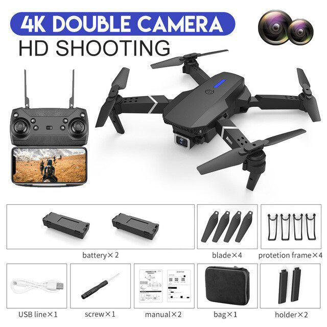 4K HD Dual Camera Dual Battery Wide-angle Quadcopter Remote Control Drone - Dshop.com.au