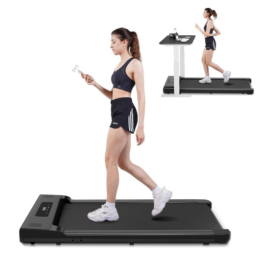 2-in-1 Fitness Foldable Electric Treadmill Exercise Machine Walking Running Pad
