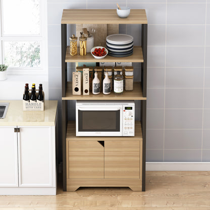 4-Level Arena Organizer Kitchen Storage Cabinet Shelf (Oak & Black)