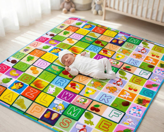 Double Sided Alphabet & Animal 1.8m x 1.2m Baby Mat Activity Rug
