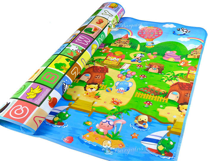 Double Sided Alphabet & Animal 1.8m x 1.2m Baby Mat Activity Rug - Dshop.com.au