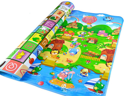 Double Sided Alphabet & Animal 1.8m x 1.2m Baby Mat Activity Rug - Dshop.com.au