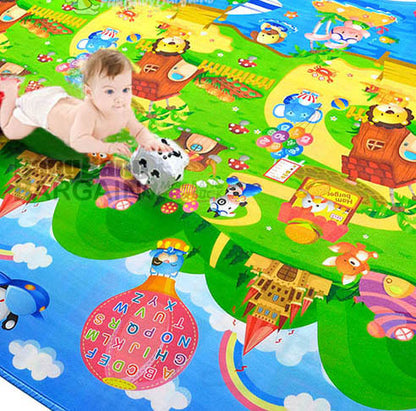 Double Sided Alphabet & Animal 1.8m x 1.2m Baby Mat Activity Rug - Dshop.com.au