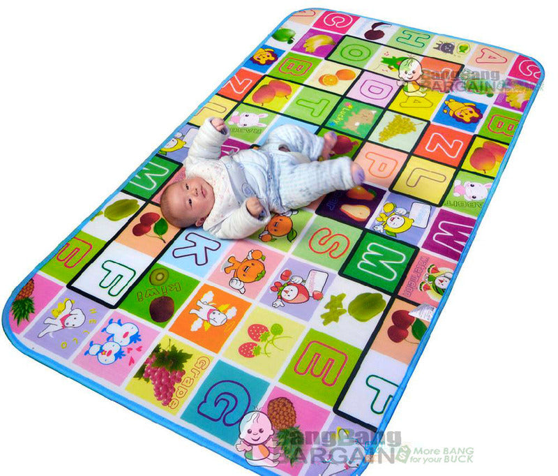 Double Sided Alphabet & Animal 1.8m x 1.2m Baby Mat Activity Rug - Dshop.com.au