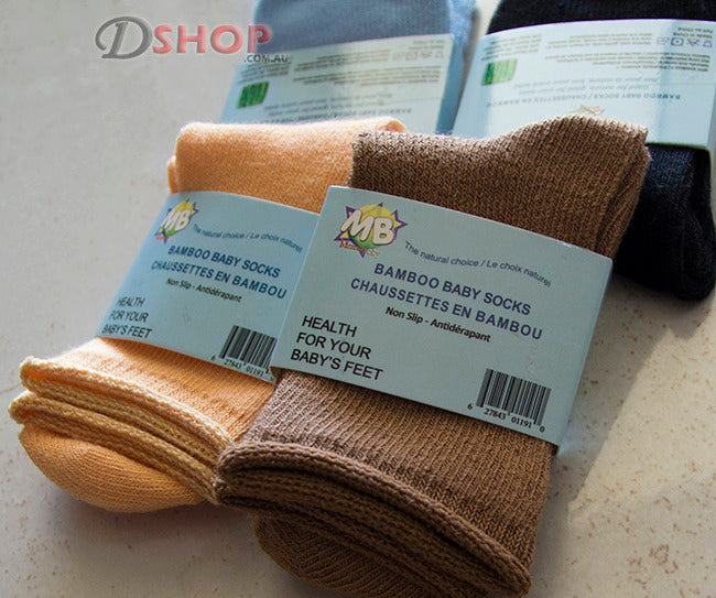 3 x Pairs Bamboo Socks for Baby/Toddler (Orange, Chocolate, Black) - Dshop.com.au