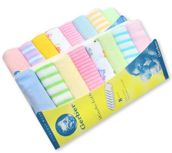 8 x Pack Baby Face Washers Hand Towels - Dshop.com.au