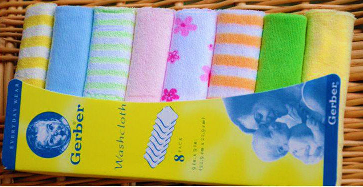 8 x Pack Baby Face Washers Hand Towels - Dshop.com.au