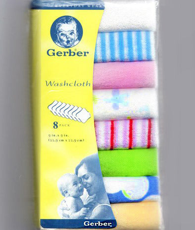 8 x Pack Baby Face Washers Hand Towels - Dshop.com.au