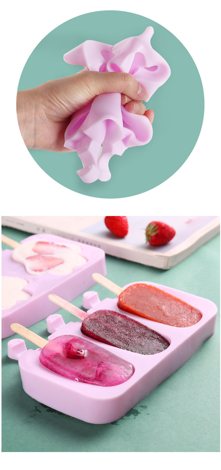 Silicone Ice Cream Cakesicle Popsicle 4-Piece Moulds - Dshop.com.au