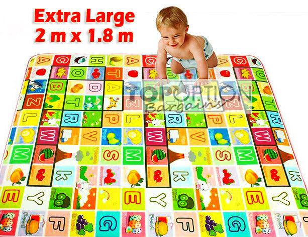 2m Double Sided Large Alphabet & Numbers Baby Kids Play Mat - Dshop.com.au