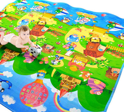 2m Double Sided Large Alphabet & Animal Farm Baby Kids Play Mat - Dshop.com.au