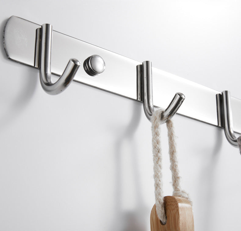 Heavy Duty Stainless Steel 5 Hook Rail Kitchen Bathroom Hanging Rack - Dshop.com.au