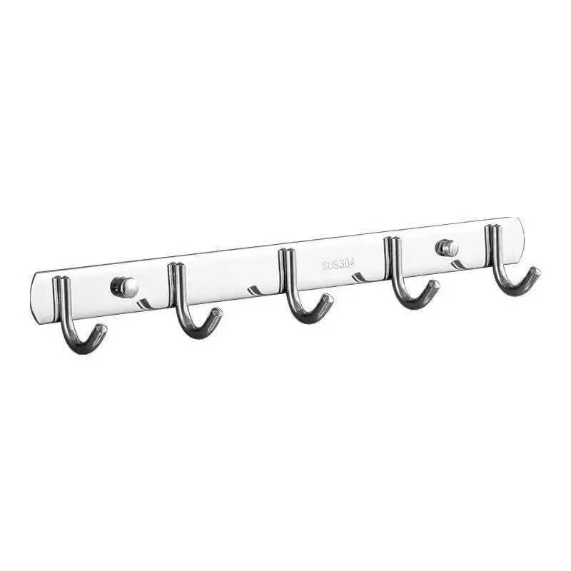 Heavy Duty Stainless Steel 5 Hook Rail Kitchen Bathroom Hanging Rack - Dshop.com.au