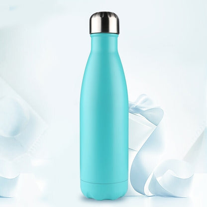 Stainless Steel Vacuum Insulated Sports Water Bottle Thermal Flask (Aqua) - Dshop.com.au