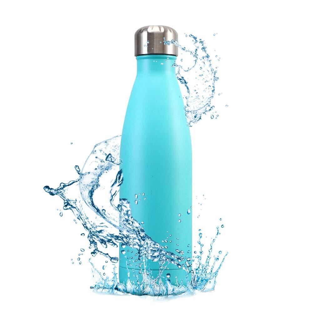 Stainless Steel Vacuum Insulated Sports Water Bottle Thermal Flask (Aqua) - Dshop.com.au