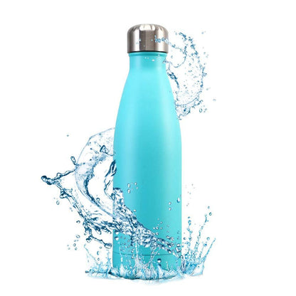 Stainless Steel Vacuum Insulated Sports Water Bottle Thermal Flask (Aqua) - Dshop.com.au