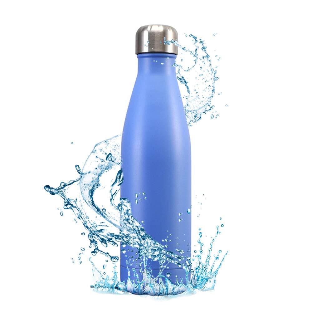 Stainless Steel Vacuum Insulated Sports Water Bottle Thermal Flask (Blue) - Dshop.com.au