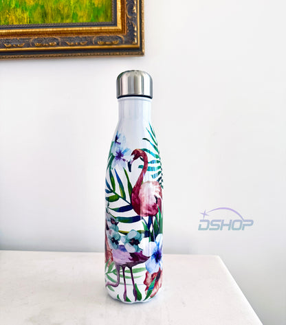 Stainless Steel Vacuum Insulated Water Bottle Thermal Flask (Flamingo) - Dshop.com.au