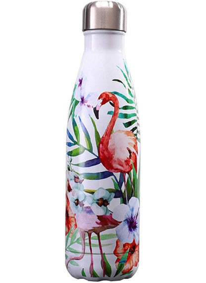 Stainless Steel Vacuum Insulated Water Bottle Thermal Flask (Flamingo) - Dshop.com.au