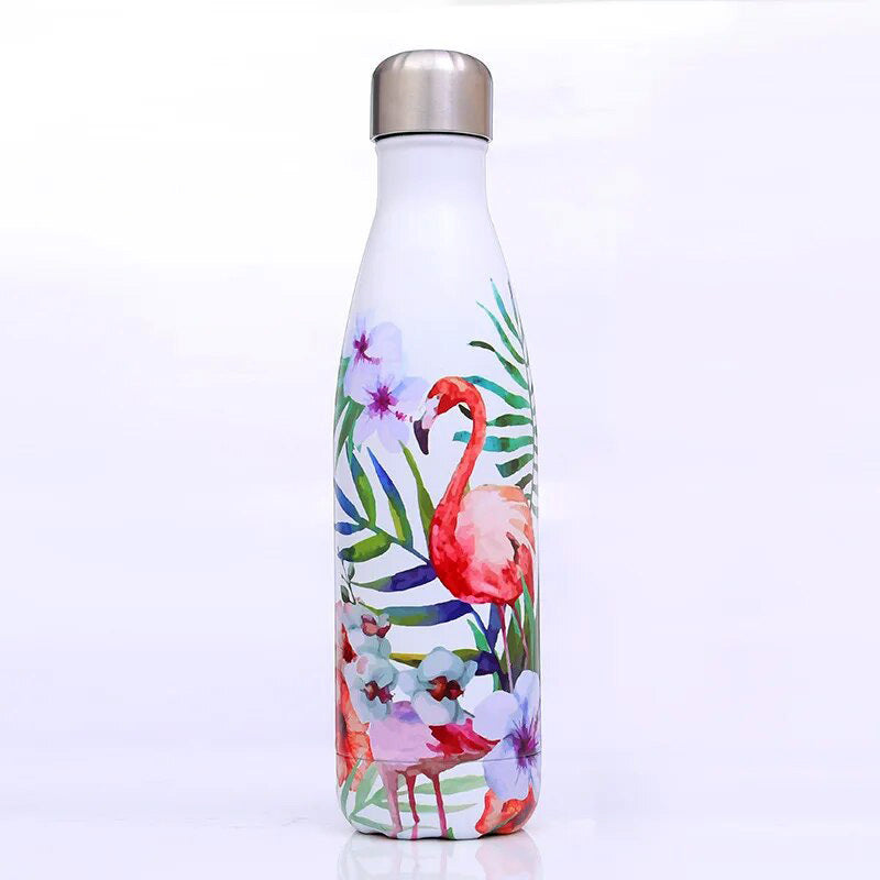 Stainless Steel Vacuum Insulated Water Bottle Thermal Flask (Flamingo) - Dshop.com.au