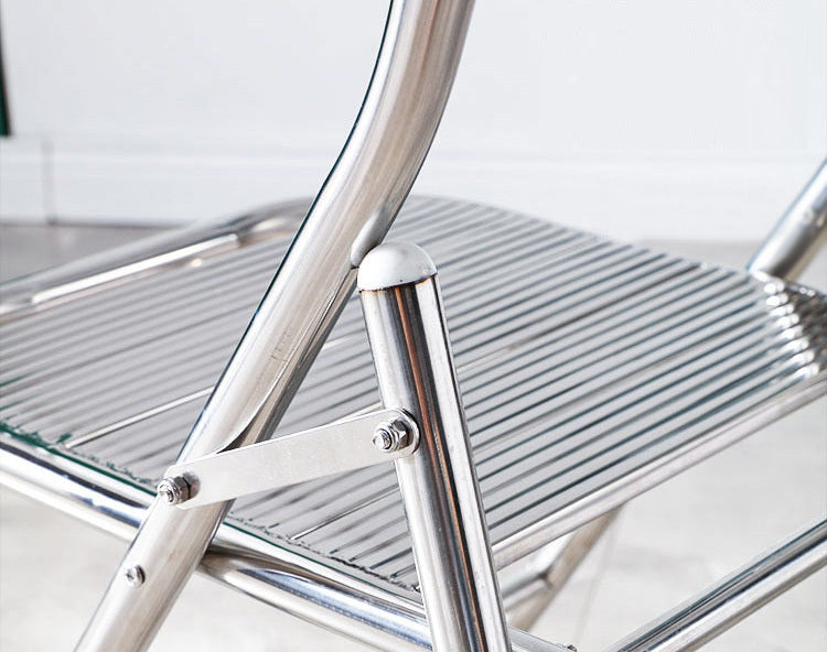 Set of 2 Superb Full 304 Stainless Steel Folding Chairs - Dshop.com.au