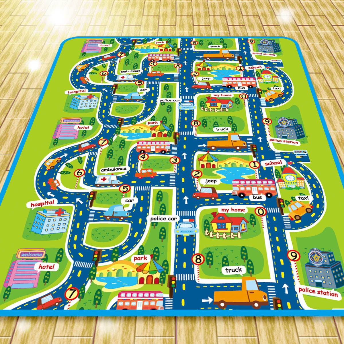 City Road Map Baby Kids Play Mat Interactive Picnic Rug - Dshop.com.au