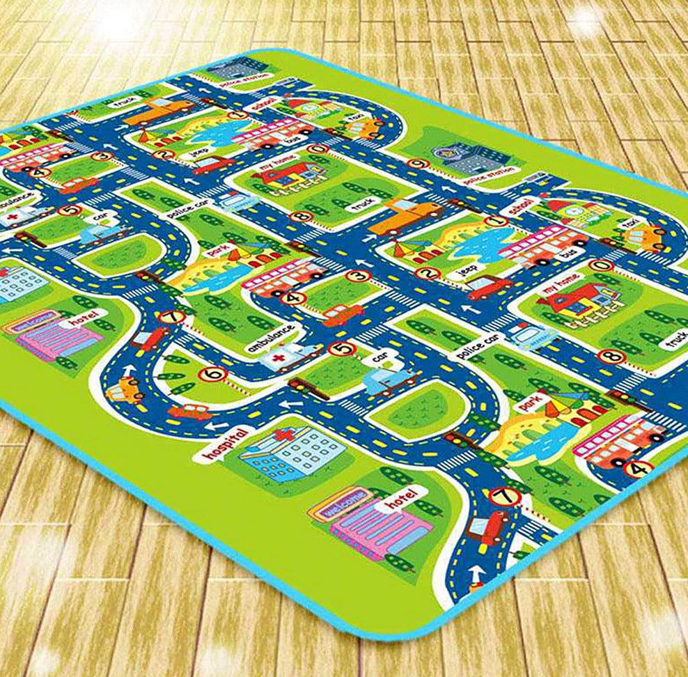 City Road Map Baby Kids Play Mat Interactive Picnic Rug - Dshop.com.au