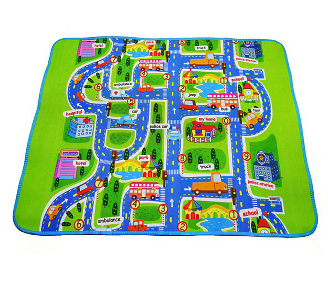 City Road Map Baby Kids Play Mat Interactive Picnic Rug - Dshop.com.au