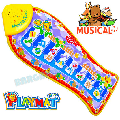 Musical Fish Piano Gym Baby Play Mat - Dshop.com.au