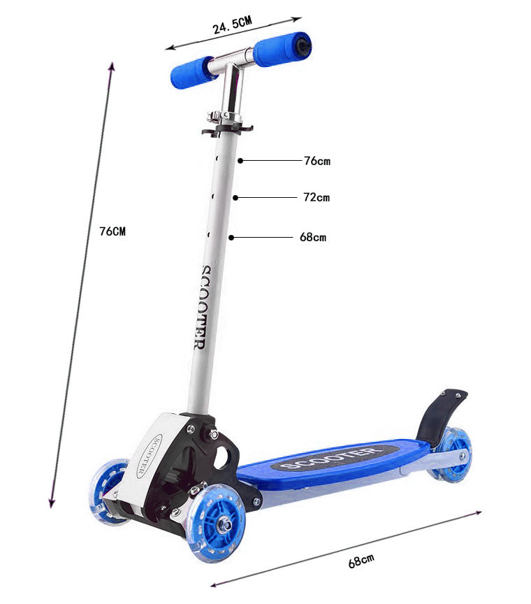 3 Wheels Lean and Steer Kids Tri Scooter (Blue) - Dshop.com.au