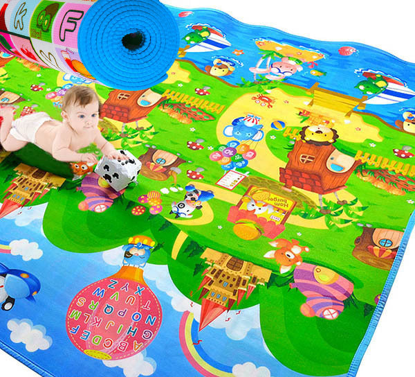 XL Double Sided 2m Extra Thick Baby Kids Play Mat - Dshop.com.au