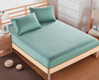 Luxe Home 3-Piece Bed Set Fitted Sheet and Pillowcases - Queen Size 150cm (Sage Green) - Dshop.com.au