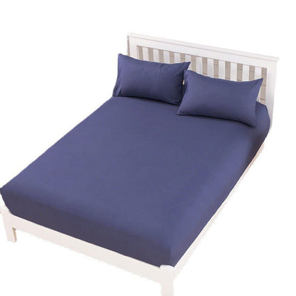 Luxe Home 3-Piece Bed Set Fitted Sheet and Pillowcases - Queen Size 150cm (Indigo) - Dshop.com.au