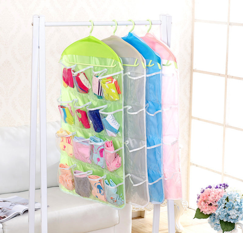 Wardrobe Storage Bag Socks Underwear Hanging Pockets Organiser - Dshop.com.au