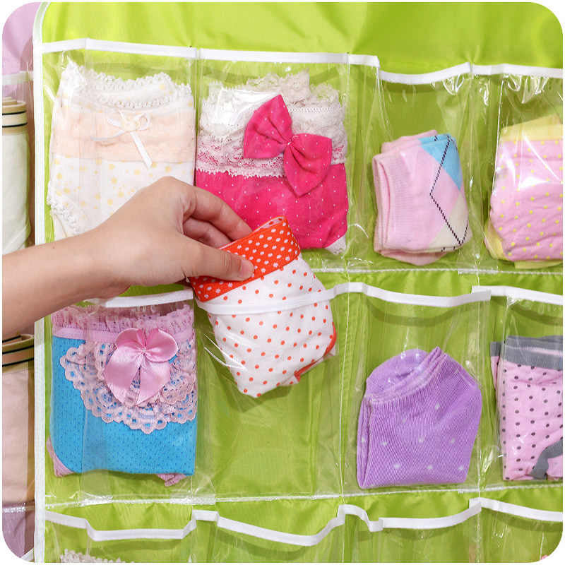 Wardrobe Storage Bag Socks Underwear Hanging Pockets Organiser - Dshop.com.au