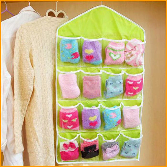 Wardrobe Storage Bag Socks Underwear Hanging Pockets Organiser - Dshop.com.au