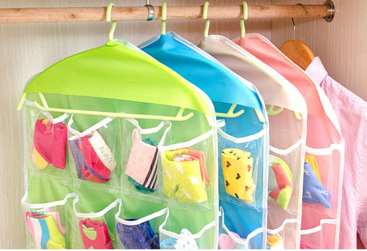 Wardrobe Storage Bag Socks Underwear Hanging Pockets Organiser - Dshop.com.au