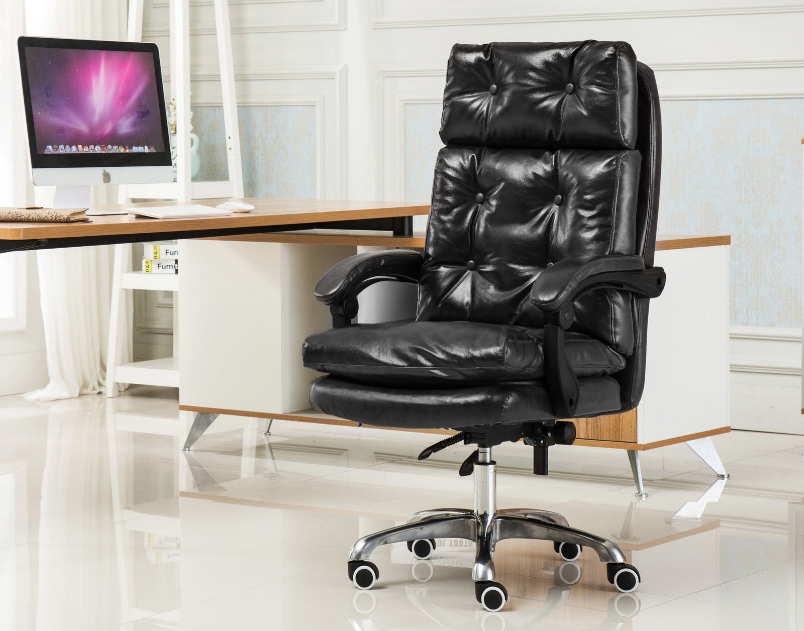 President Premium Plush Executive Reclining Office Chair (Black) - Dshop.com.au