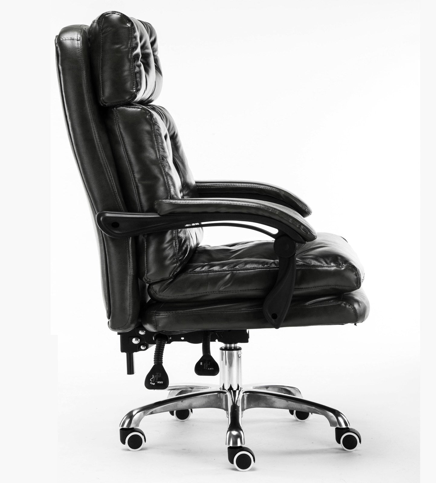 President Premium Plush Executive Reclining Office Chair (Black) - Dshop.com.au