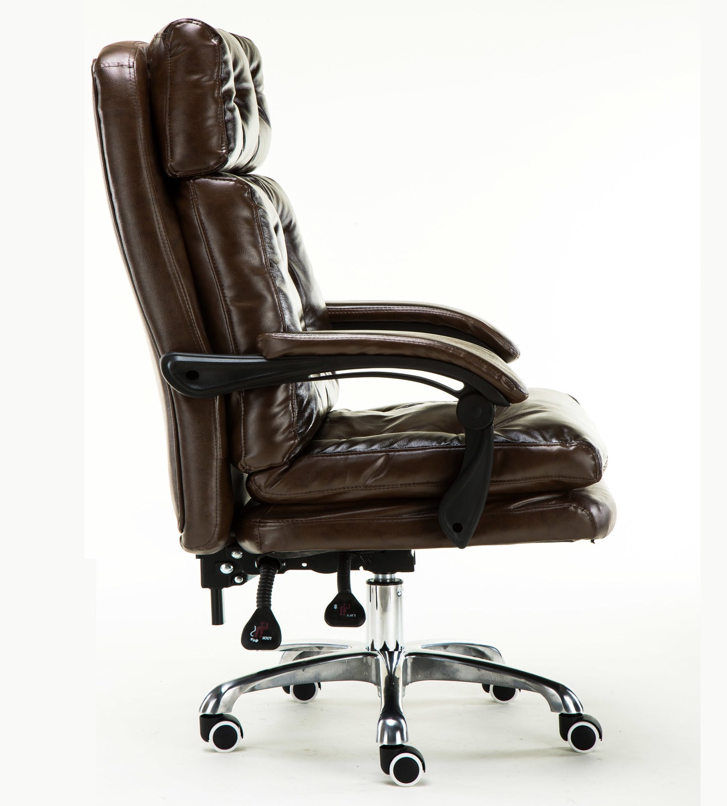 President Premium Plush Executive Reclining Office Chair (Dark Brown) - Dshop.com.au