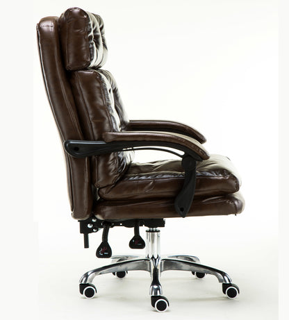 President Premium Plush Executive Reclining Office Chair (Dark Brown) - Dshop.com.au