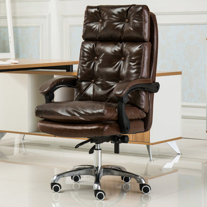 President Premium Plush Executive Reclining Office Chair (Dark Brown) - Dshop.com.au