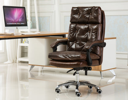 President Premium Plush Executive Reclining Office Chair (Dark Brown) - Dshop.com.au