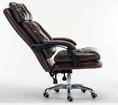 President Premium Plush Executive Reclining Office Chair (Dark Brown) - Dshop.com.au