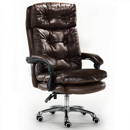 President Premium Plush Executive Reclining Office Chair (Dark Brown) - Dshop.com.au