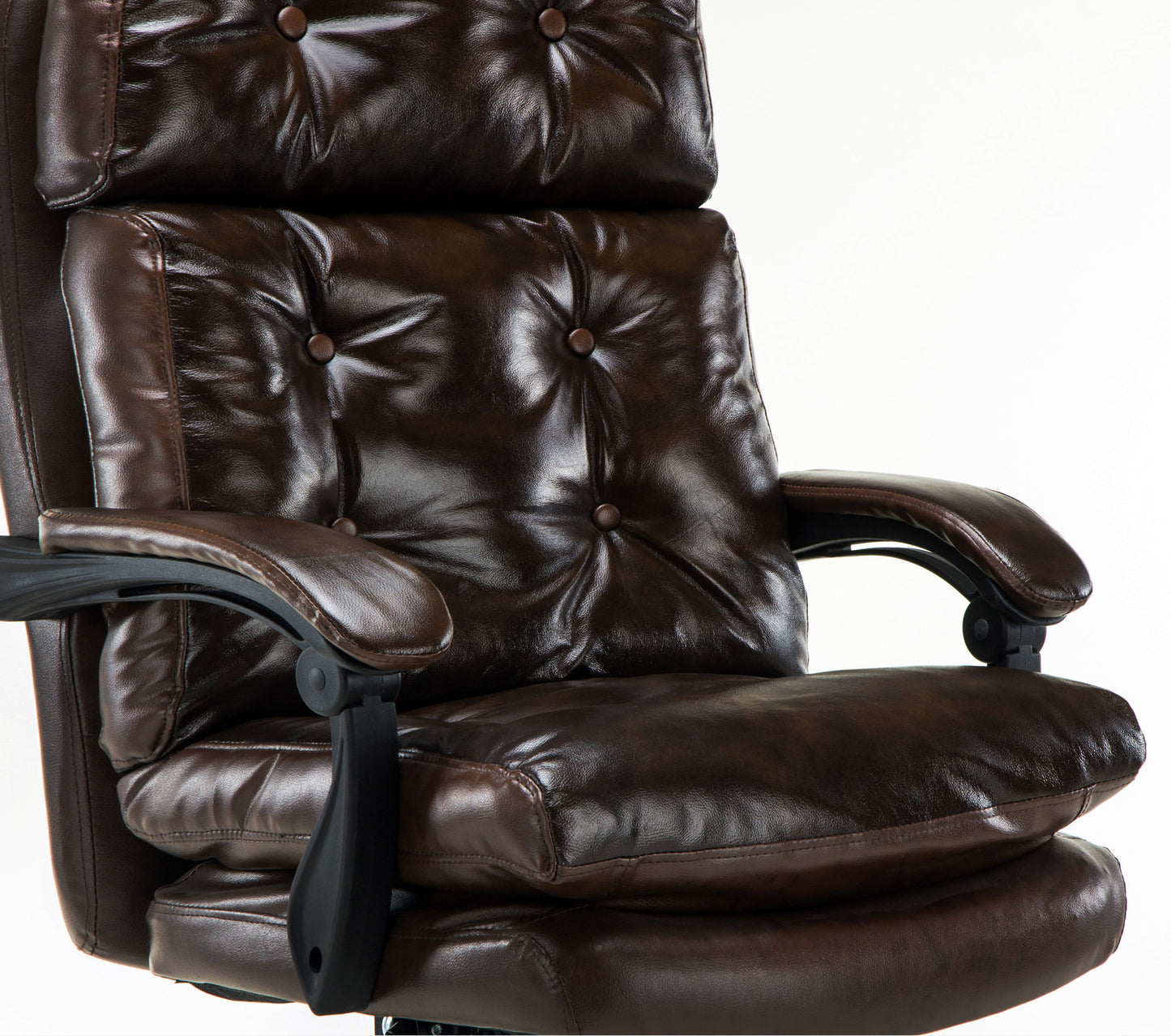 President Premium Plush Executive Reclining Office Chair (Dark Brown) - Dshop.com.au