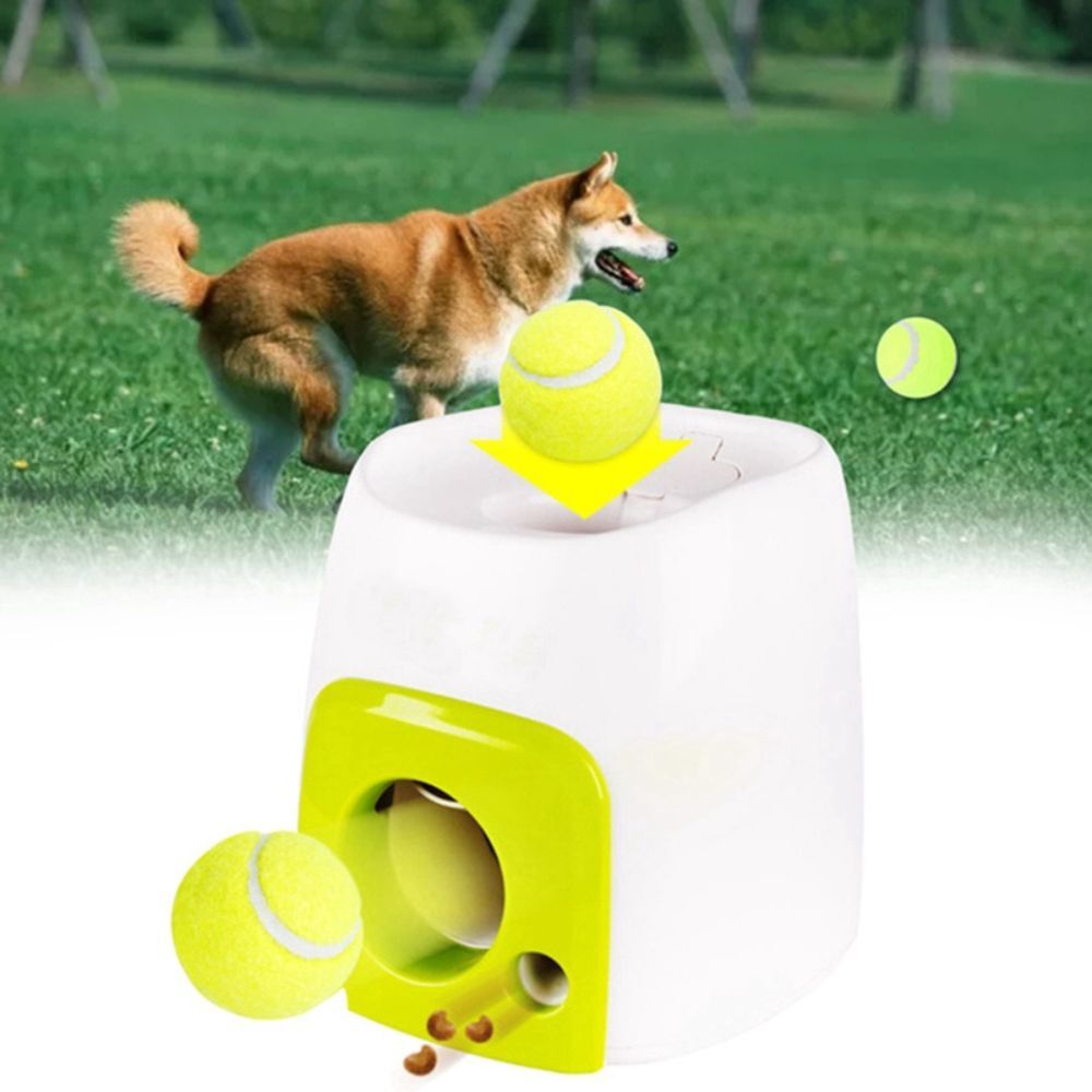 Automatic Pet Feeder Interactive Fetch & Treat Toy Tennis Ball Launcher Dog Training Machine - Dshop.com.au