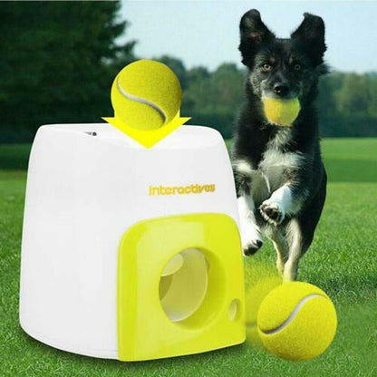 Automatic Pet Feeder Interactive Fetch & Treat Toy Tennis Ball Launcher Dog Training Machine - Dshop.com.au